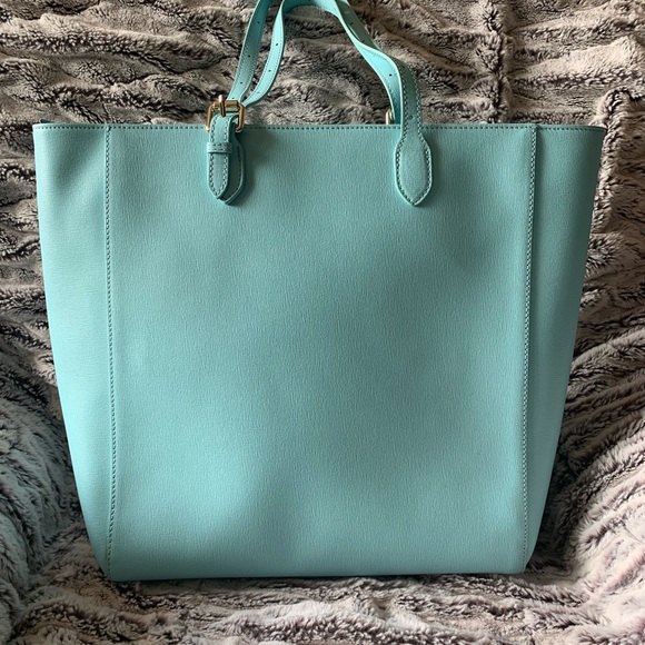 Versace Collection Light Blue Leather Tote Bag - Picture 5 of 15
